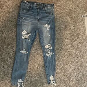 American eagle highly distressed jeans